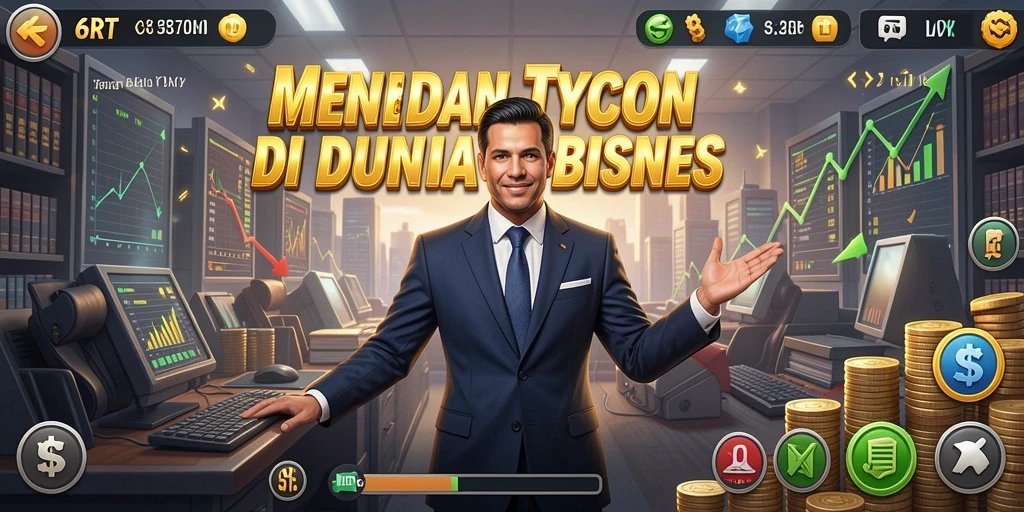Screenshot gameplay 6RT menampilkan aksi mengelola bisnis Tycoon.