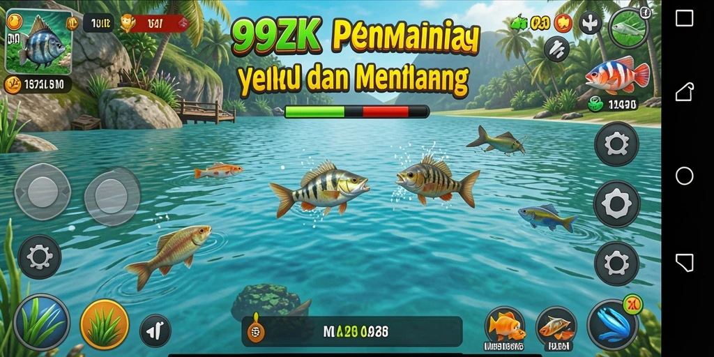 Tampilan gameplay 99ZK yang menampilkan pengalaman memancing yang seru.