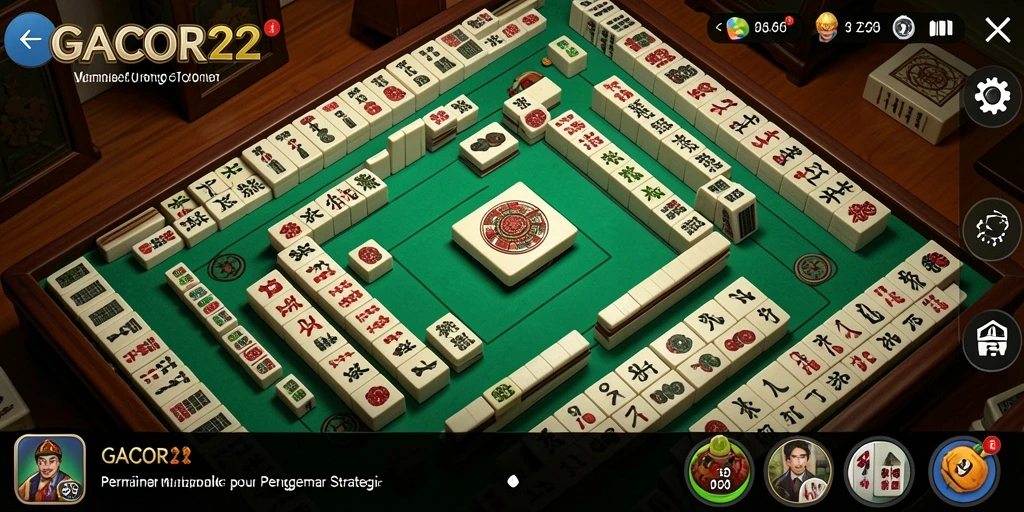 Tampilan gameplay menarik dari GACOR22 yang penuh strategi Mahjong.