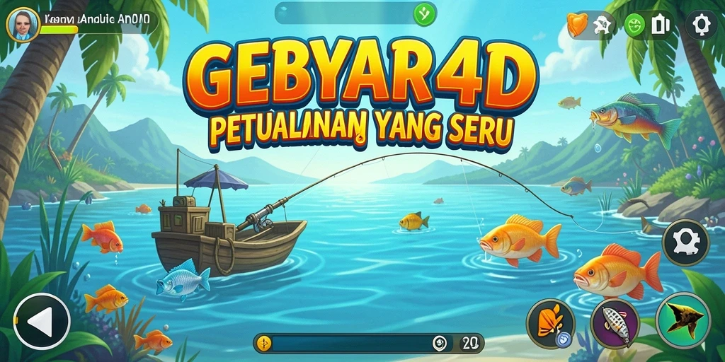 Tangkapan layar utama GEBYAR4D menunjukkan aksi memancing yang mendebarkan.