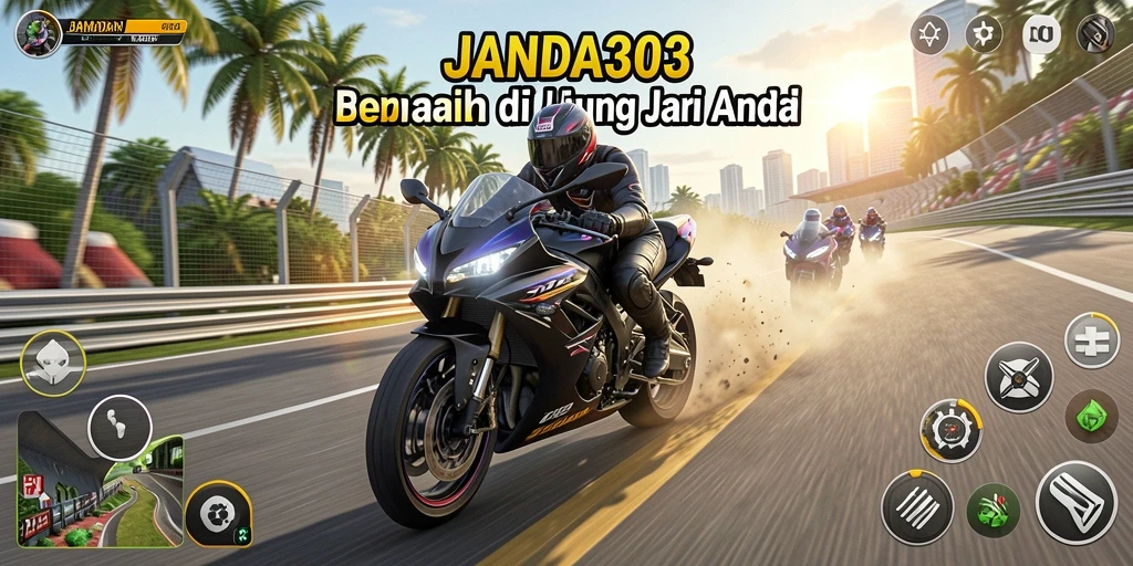 Tampilan menarik gameplay balapan motor JANDA303.