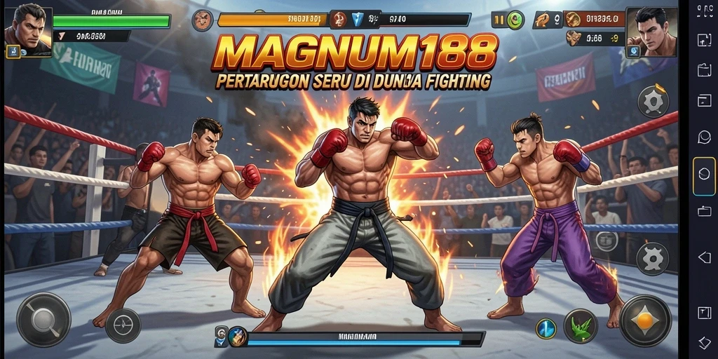 Screenshot permainan MAGNUM188 menampilkan aksi pertarungan yang intens dan karakter ikonik.