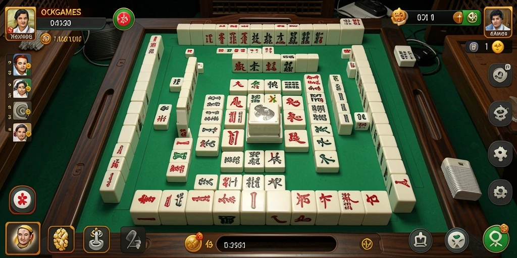 Tampilan gameplay menarik di OKGAMES dengan tema Mahjong.