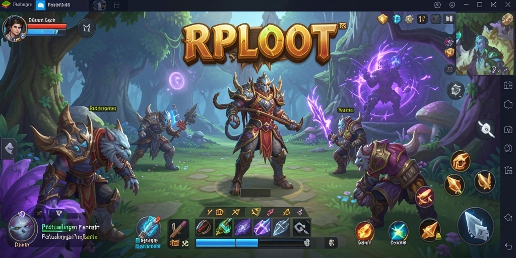Screenshot gameplay RPLOOT dengan aksi petualangan yang mendebarkan.