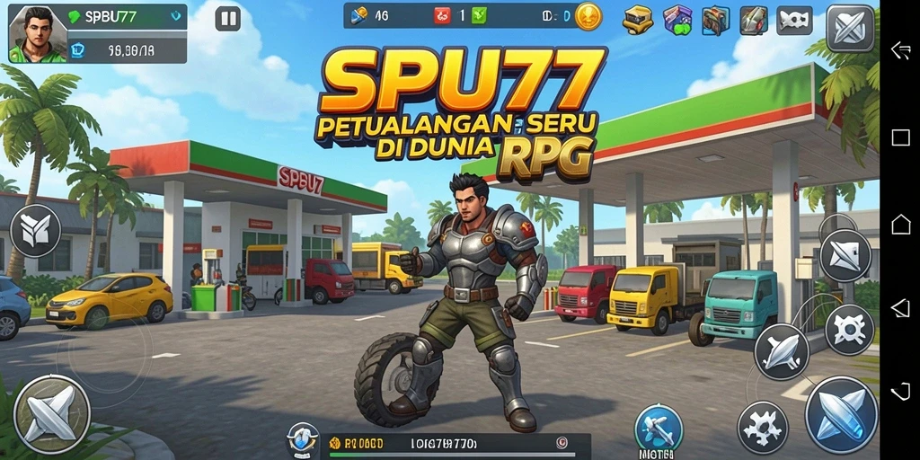 Tampak aksi seru dalam gameplay RPG di SPBU77.