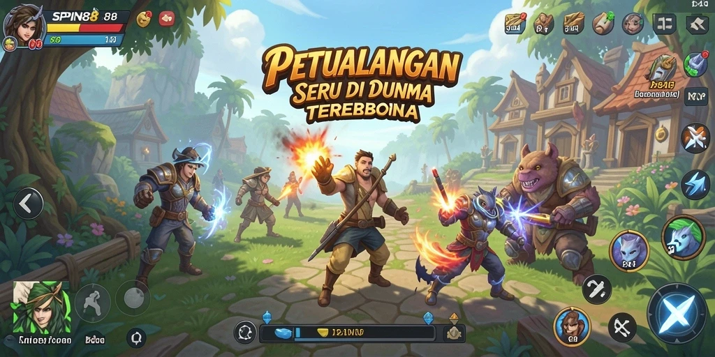 Tampilan gameplay seru di dunia terbuka SPIN88.
