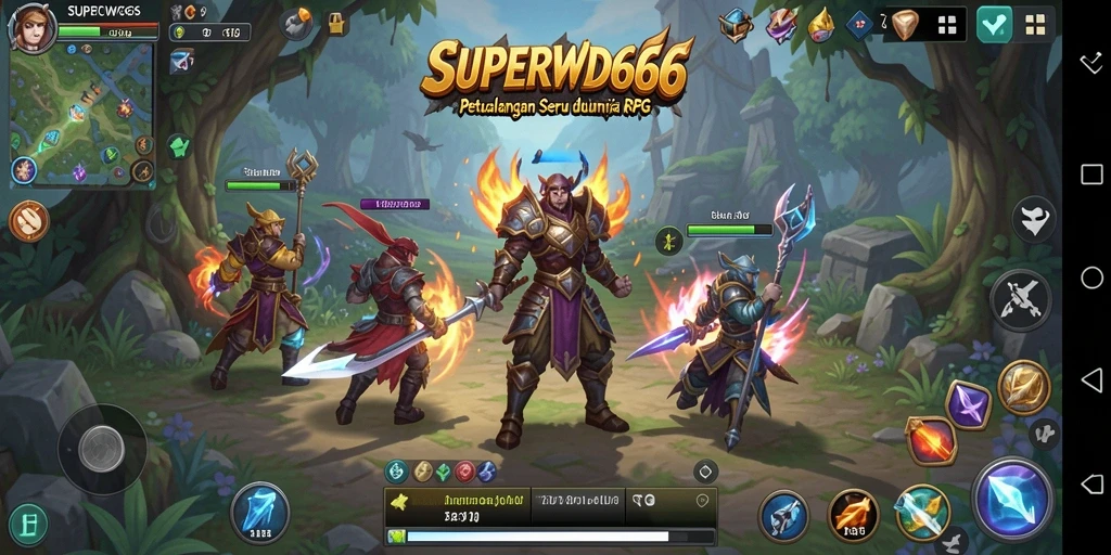 Tampilan gameplay SUPERWD666 dengan karakter petualangan yang menakjubkan.