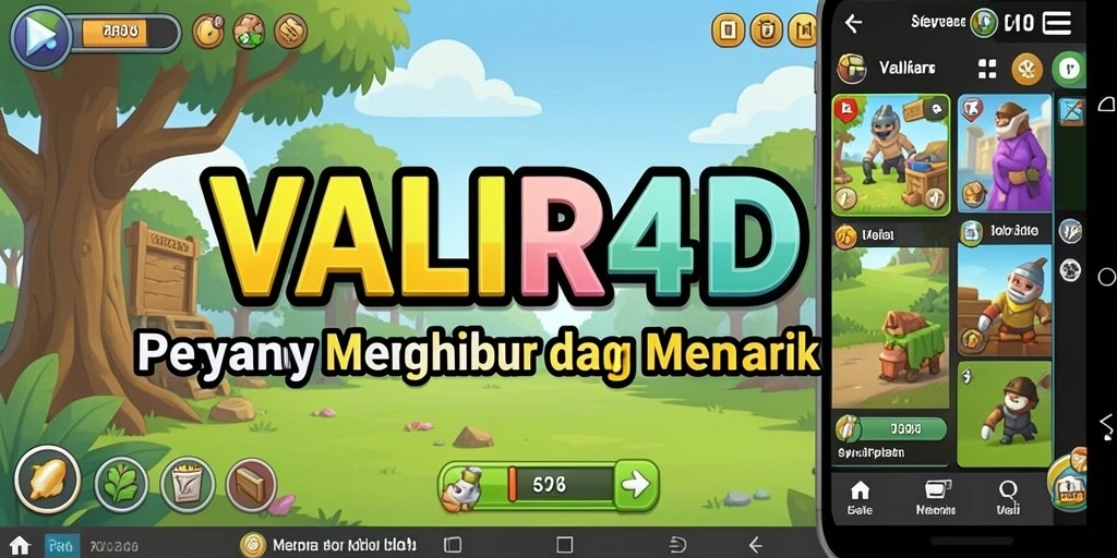 Tampilan utama gameplay VALIR4D dengan karakter beraksi dan pengalaman Idle.